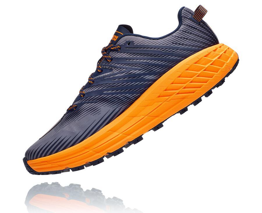 Hoka One One Spor Ayakkabı Erkek Mavi/Turuncu - Speedgoat 4 - OM8947605